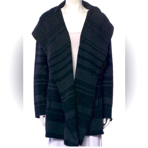 VINCE Sophie Hooded Cardigan Sweater Cashmere Wool Alpaca Sz M Oversized Gray - Picture 1 of 16